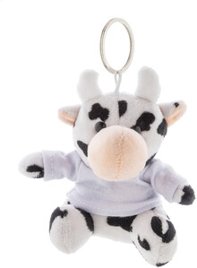 Ply�ov� p��v�sek na kl��e s kr�vou CowFob, b�l�, �ern�