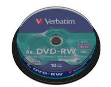 DVD-RW Verbatim spindle 10ks