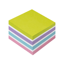 Samolep�c� blo�ek KORES CUBO, 75 x 75 mm, mix pastelov�ch barev, 450 l�stk�