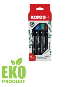 Permanentn poposova K-marker Kores Eco, 3 mm, sada 4 barvy