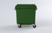 Kontejner na tdn odpad s plochm vkem 1100 l, plastov, zelen
