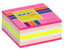 Samolepic� blo�ek kostka Stick'n by Hopax, 51 x 51 mm, neon r��ov�, 250 l�stk�