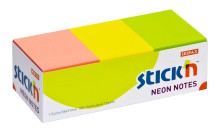 Samolepic� blo�ek Stick'n by Hopax, 38 x 51 mm, neon mix, 12 x 100 l�stk�