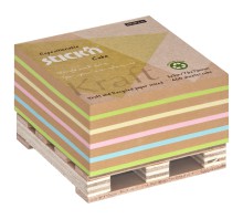 Samolepic� blo�ek kostka Stick'n by Hopax KRAFT na paletce, 76 x 76 mm, mix barev, 400 l�stk�