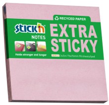 Samolepic� blo�ek Stick'n�by�Hopax EXTRA STICKY, 76�x�76 mm, recykl. r��ov�, 90�l�stk�