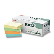 Samolepic� blo�ek Stick'n by Hopax FSC, 38 x 51 mm, mix pastelov�ch barev, 12 x 100 l�stk�