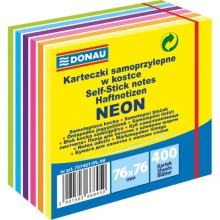 Samolep�c� blo�ek DONAU 76 x 76 mm, neon-pastelov� barvy, 400 l�stk�