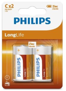 Baterie Philips LongLife, C, 2ks