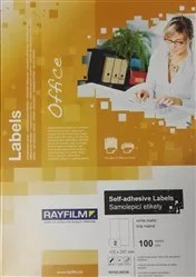 Etikety Rayfilm A4, 105 x 297 mm, matn� b�l�, 100 list� po 2 etiket�ch