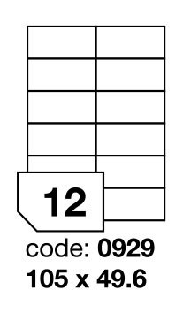 Etikety samolep�c� A4, 105 x 49,6 mm, matn� b�l�, 100 list� po 12 etiket�ch