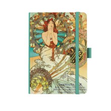 Z�pisn�k Premium Alfons Mucha A5, te�kovan�, tyrkysov�