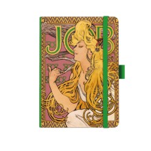 Z�pisn�k Premium Alfons Mucha A5, nelinkovan�, zelen�